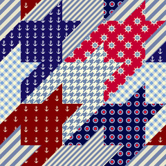 Fototapeta premium Seamless background pattern. Geometrical Hounds-tooth pattern in a patchwork style.