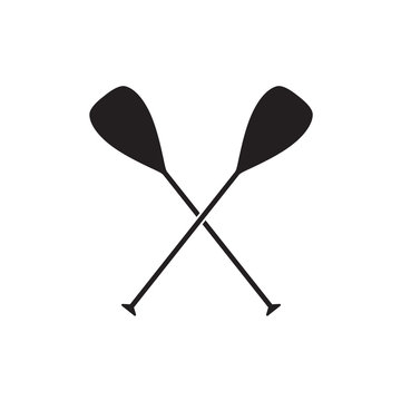 crossed boat oars- vector illustration