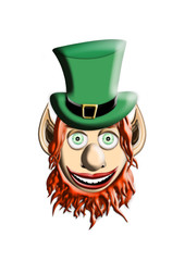 St Patrick's Day. Leprechaun With Green Hat Isolated On White Background 3D illustration