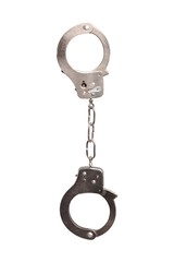 Handcuffs over isolated white background