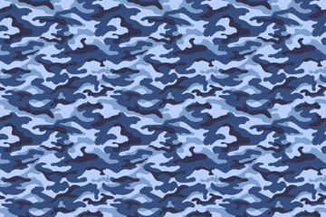 Military camouflage texture, blue color. Vector