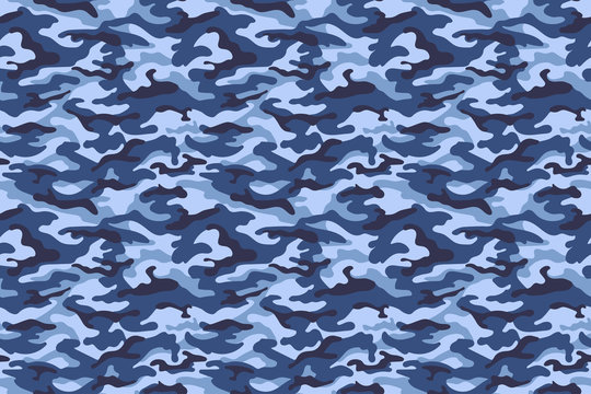Military camouflage texture, blue color. Vector