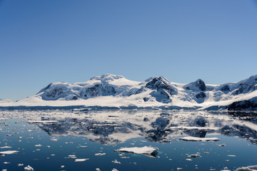 Antarctic seascape with reflection