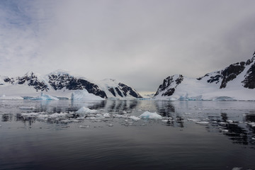 Antarctic landscape with ice
