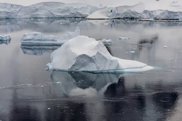 Rolgordijnen Antarctic seascape with icebergs and reflection © Alexey Seafarer