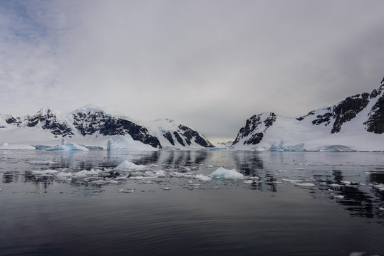 Antarctic landscape with ice