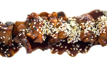 Teriyaki chicken isolated. Asian cuisine.