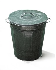 Trash can over isolated white background