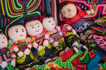 Fototapeta na wymiar Street stall with hand-made souvenirs from Panama city