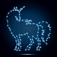 Unicorn polygon dots blue stars 3-1