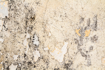 old gray-yellow cement wall