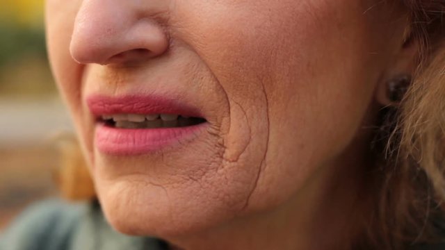 Close up of view elder woman regret at funeral over loss of close, lovely person