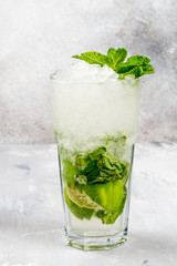 Transparent glass with mojito