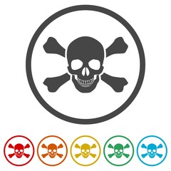 Skull icon, 6 Colors Included