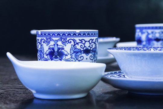 Blue And White Porcelain Tableware From China