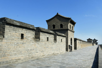 Fototapeta na wymiar Wall, fortification of the old city of Pingyao ,Shanxi ,China