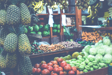 Fruits and vegetables.Farmer's Market. San Jose, Costa Rica, tropical paradise.