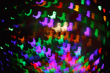 Obraz na płótnie Canvas colored light halos in the night