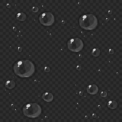 Abstract water drops, isolated on black