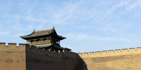 Fototapeta premium Wall, fortification of the old city of Pingyao ,Shanxi ,China