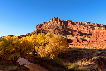 Capitol Reef National Park at Sunset in Autumn, Utah