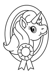 Pony coloring book, vector