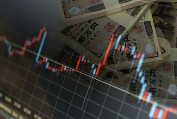 ビジネスイメージ　日本円とチャート