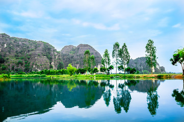 View on Karst landscape by Binh Binh in Vietnam