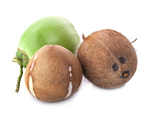coconuts isolated on white background with clipping path