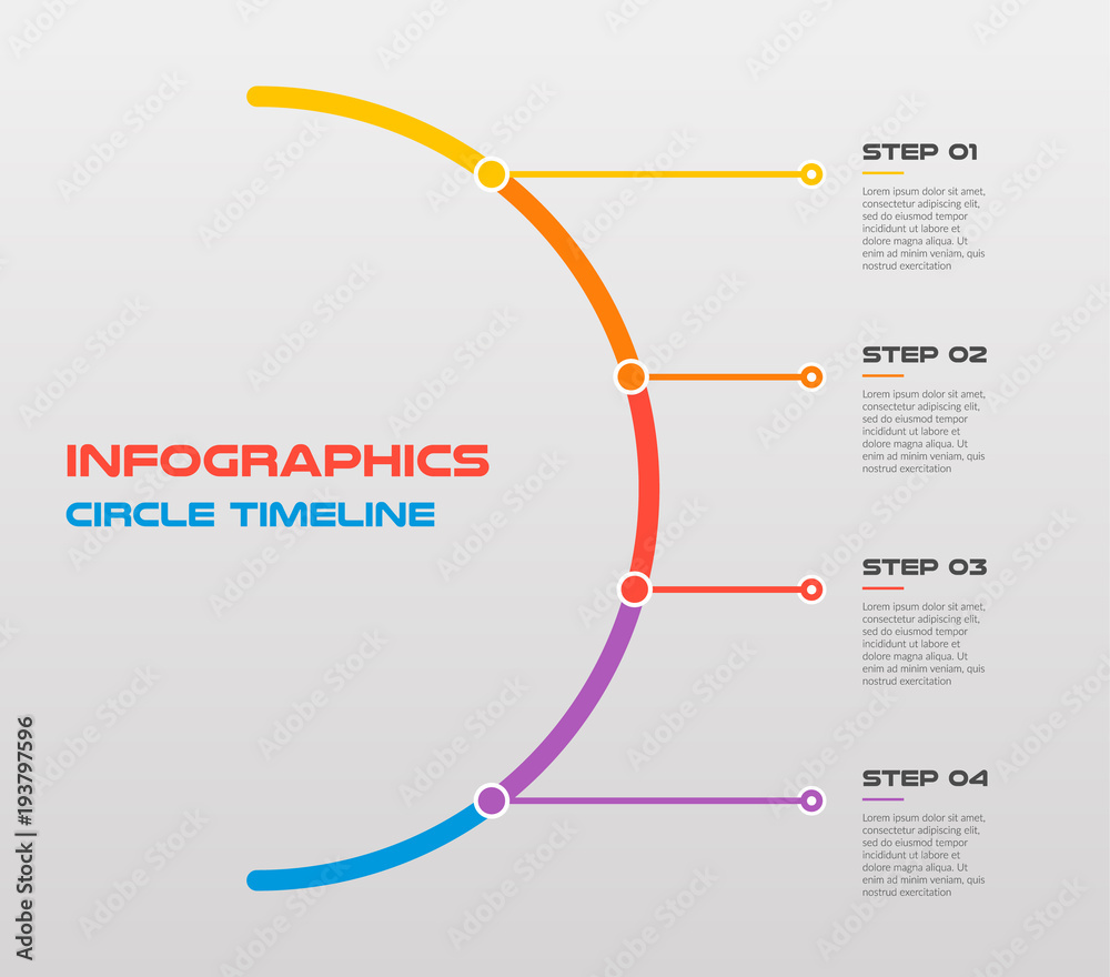 Poster line flat circle for infographic. template for cycle diagram, graph, presentation.. business concept