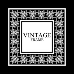 Vintage ornamental white retro frame. Template for design. Vector illustration