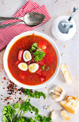 Traditional Ukrainian borsch