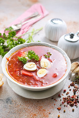 Traditional Ukrainian borsch