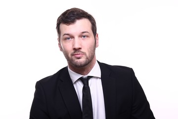 Young businessman with facial expressions