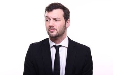 Young businessman with facial expressions