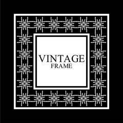 Vintage ornamental white retro frame. Template for design. Vector illustration