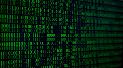Green number 0 and 1 Digital on blackground