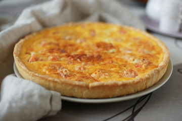 Homemade kish on the table