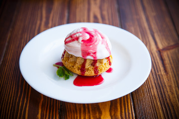 sweet muffins with berry cream