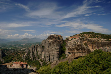 Fototapeta na wymiar Holy Meteora monasteries, Plain of Thessaly, Greece 