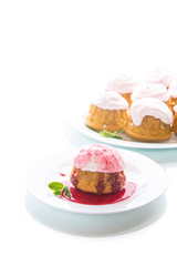 sweet muffins with berry cream