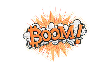 Bitcoin boom concept pop art illustration. Vector. 