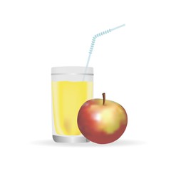 Apple Juice glass realistic