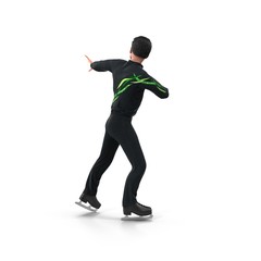 Fototapeta na wymiar Figure skater on white. 3D illustration