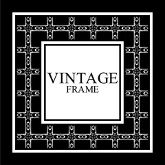 Vintage ornamental white retro frame. Template for design. Vector illustration