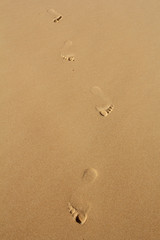 Fototapeta na wymiar Steps on the beach. Vacation and holidays.