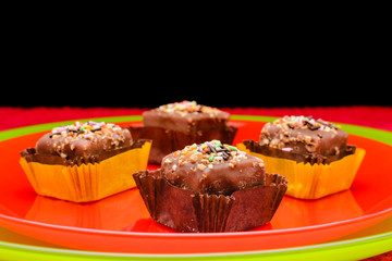Small cookies with chocolate and peanuts
