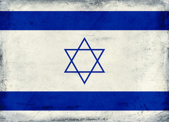 Obraz premium Vintage national flag of Israel background