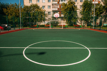 summer sunny sport playground workout place concept