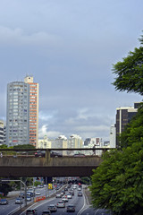 Buildings and high traffic streets in Sao Paulo